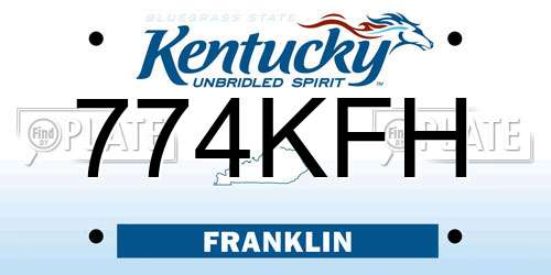 774KFH Kentucky License Plate