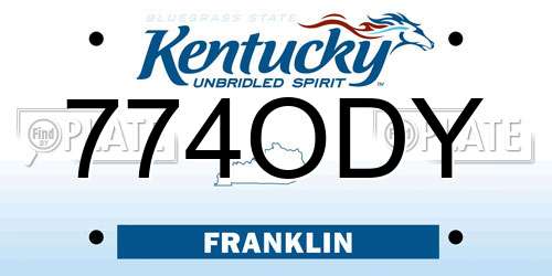 774ODY Kentucky License Plate