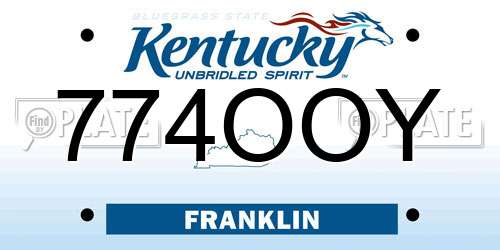774OOY Kentucky License Plate