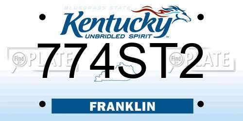 774ST2 Kentucky License Plate