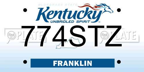 774STZ Kentucky License Plate