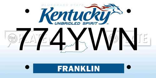 774YWN Kentucky License Plate