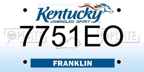 7751EO Kentucky License Plate