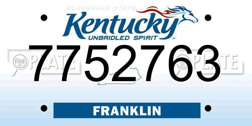7752763 Kentucky License Plate