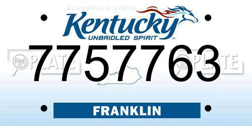7757763 Kentucky License Plate