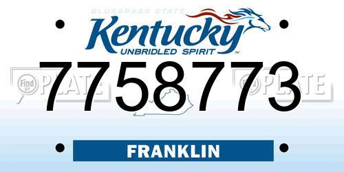 7758773 Kentucky License Plate