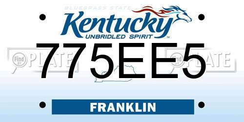 775EE5 Kentucky License Plate