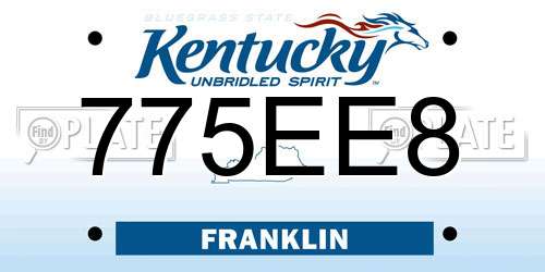 775EE8 Kentucky License Plate