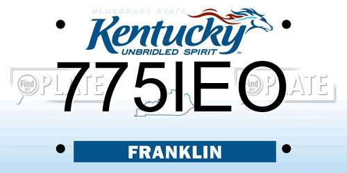 775IEO Kentucky License Plate