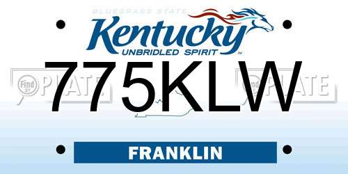 775KLW Kentucky License Plate