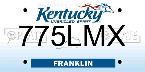 775LMX Kentucky License Plate
