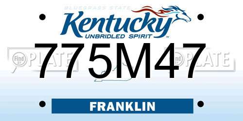 775M47 Kentucky License Plate