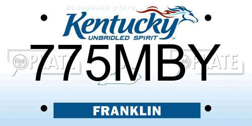 775MBY Kentucky License Plate