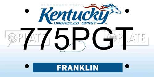 775PGT Kentucky License Plate