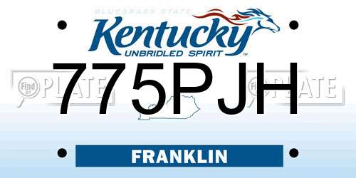 775PJH Kentucky License Plate
