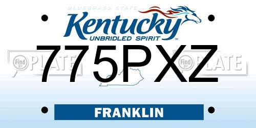 775PXZ Kentucky License Plate