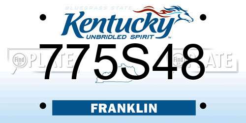 775S48 Kentucky License Plate