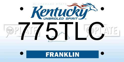 775TLC Kentucky License Plate