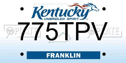 775TPV Kentucky License Plate