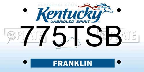 775TSB Kentucky License Plate