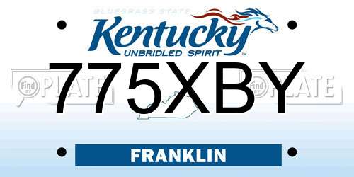 775XBY Kentucky License Plate