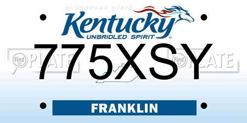 775XSY Kentucky License Plate