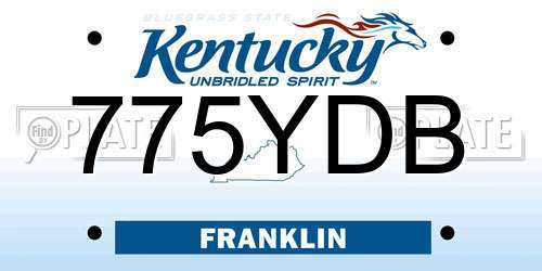 775YDB Kentucky License Plate