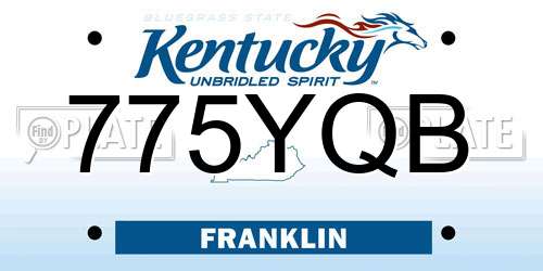775YQB Kentucky License Plate