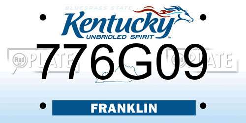 776G09 Kentucky License Plate
