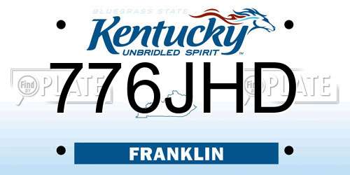 776JHD Kentucky License Plate