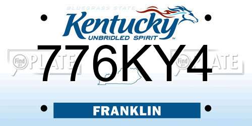 776KY4 Kentucky License Plate