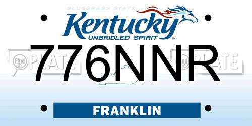 776NNR Kentucky License Plate