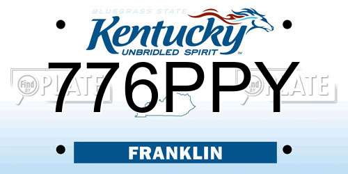 776PPY Kentucky License Plate