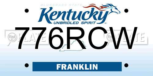 776RCW Kentucky License Plate