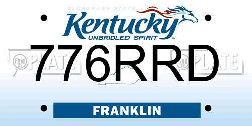 776RRD Kentucky License Plate