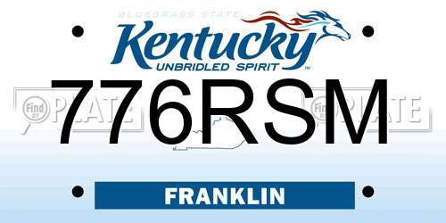 776RSM Kentucky License Plate