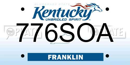 776SOA Kentucky License Plate