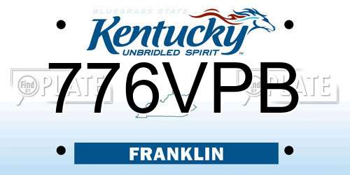 776VPB Kentucky License Plate