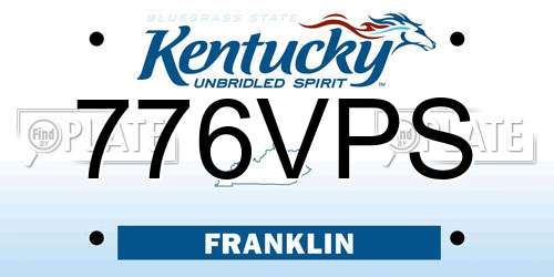 776VPS Kentucky License Plate