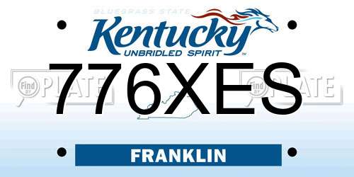 776XES Kentucky License Plate