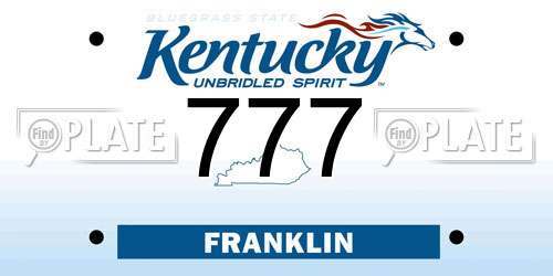 777 Kentucky License Plate