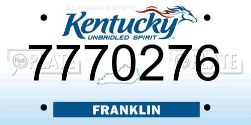 7770276 Kentucky License Plate
