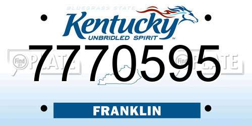 7770595 Kentucky License Plate