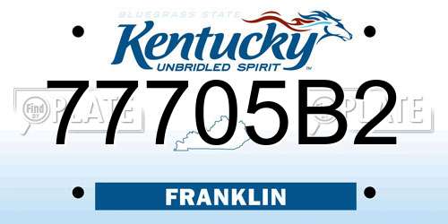77705B2 Kentucky License Plate