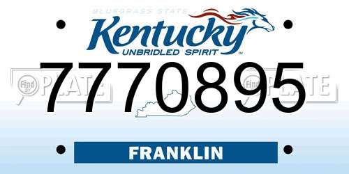 7770895 Kentucky License Plate