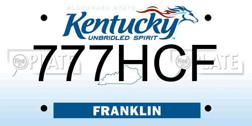777HCF Kentucky License Plate
