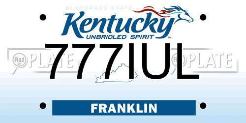 777IUL Kentucky License Plate