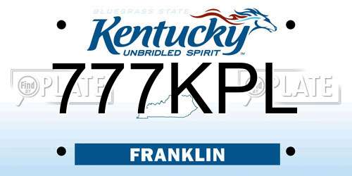777KPL Kentucky License Plate