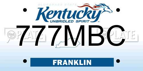 777MBC Kentucky License Plate