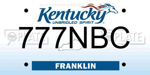 777NBC Kentucky License Plate